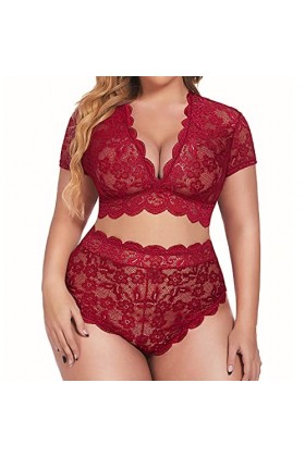 Lingerie Sexy Ensemble Femme 2 Pièce Vêtements De Nuit Sexy sous-Vetements Erotique Ensemble Soutien Gorge et String Dentelle