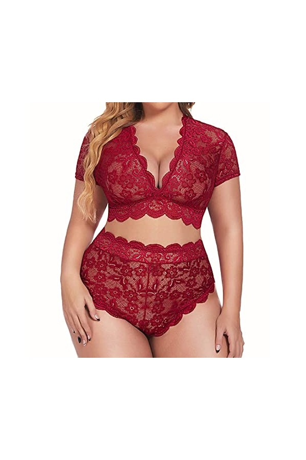 Lingerie Sexy Ensemble Femme 2 Pièce Vêtements De Nuit Sexy sous-Vetements Erotique Ensemble Soutien Gorge et String Dentelle
