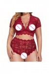 Lingerie Sexy Ensemble Femme 2 Pièce Vêtements De Nuit Sexy sous-Vetements Erotique Ensemble Soutien Gorge et String Dentelle