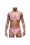 2023 New y*2k Style Lingerie Ensemble de Trois Points pour Hommes String en Dentelle Sexy Soutien-Gorge à Trois Points Voir à