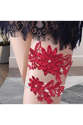 mimika Mariage | Dentelle Stretchy Prom Jarretière Cuisse Jarretière Daisy - Porte-Jarretelles Floral Extensible et jarretièr