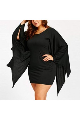 Mini Jupe Courte Sexy Manche Chauve-Souris Pop Robe Halloween Cosplay Vetement POPLY Deguisement Halloween Femme Adulte Robe 