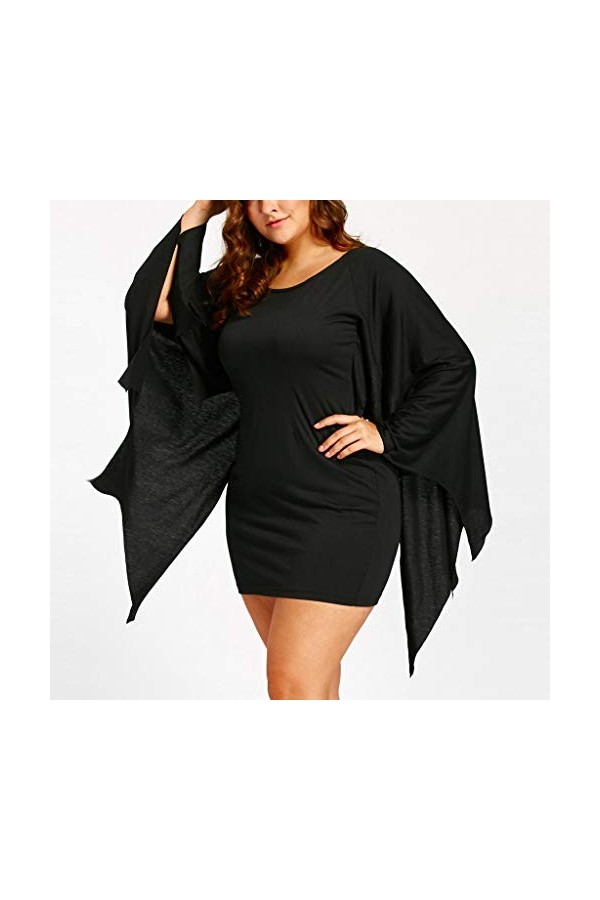 Mini Jupe Courte Sexy Manche Chauve-Souris Pop Robe Halloween Cosplay Vetement POPLY Deguisement Halloween Femme Adulte Robe 