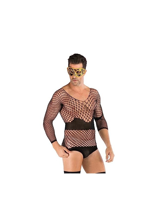 Boxer Homme Maillot de Bain Sexy Briefs Thong Collants Sexy en résille pour Hommes Robes Éponge en Coton pour Hommes AB, One