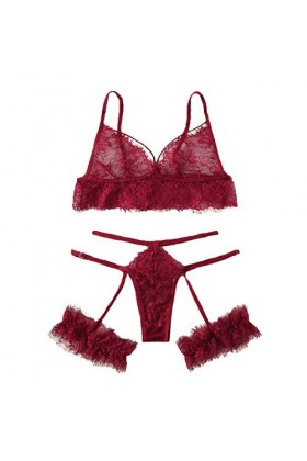 Femme Vêtements De Nuit Dentelle Lingerie Sexy Ensemble 2 Pièce Ensemble Soutien Gorge et String Erotique sous-Vetements Sexy