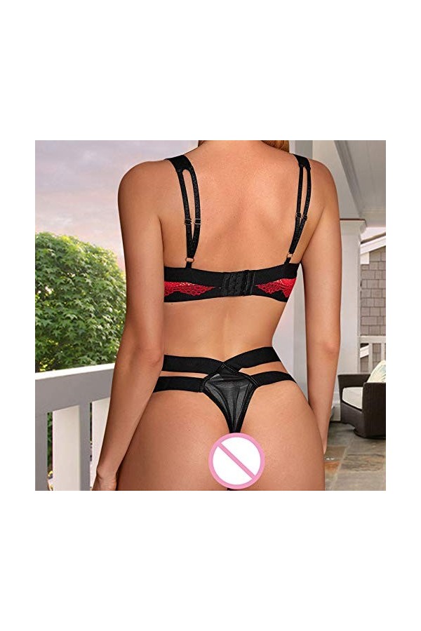 Femme Vêtements De Nuit Sexy sous-Vetements Dentelle Lingerie Sexy Ensemble 2 Pièce Ensemble Soutien Gorge et String Erotique