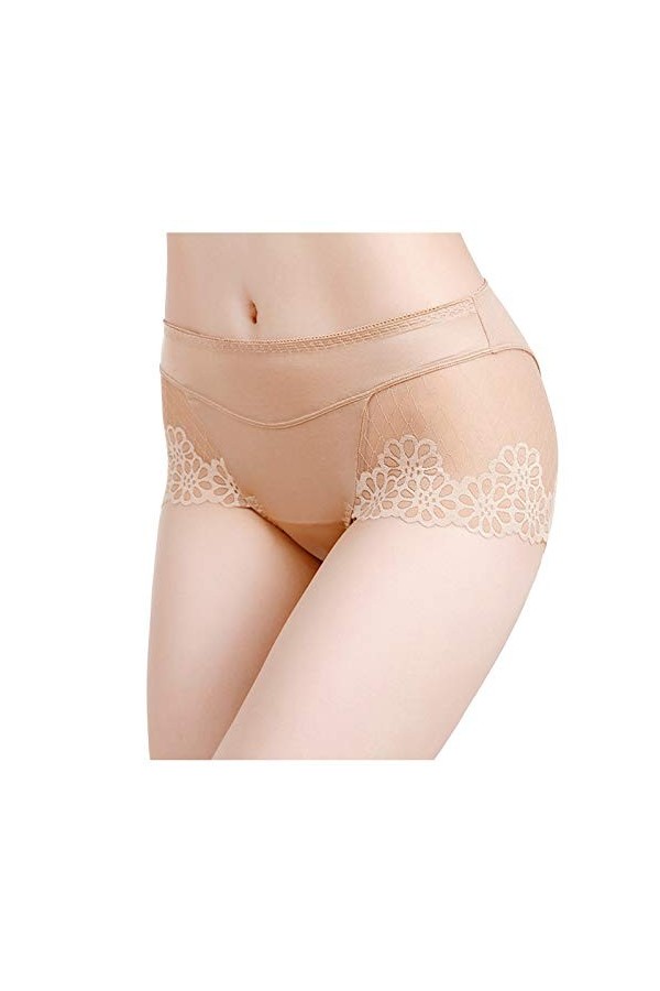 Culotte en Dentelle Transparente pour Dames Sexy de Grande Taille en Coton Creux de qualité Respirante Lingerie Homme Transpa