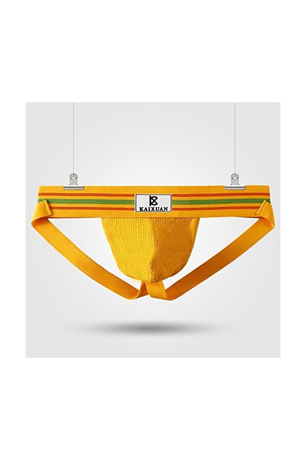 Knickers Ride Up Sous-vêtement sexy pour homme, jaune, L