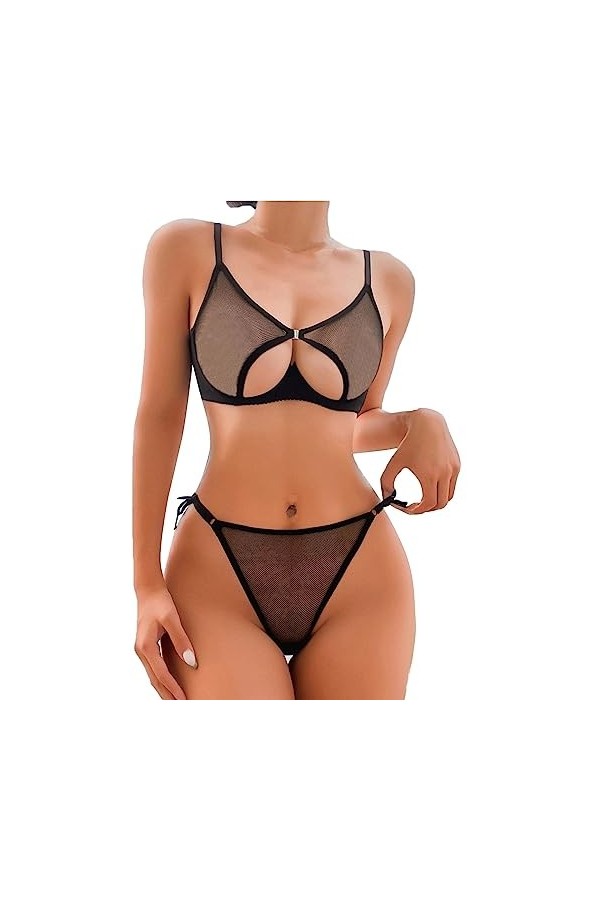 sous Vêtements Femme Ensemble Transparente Body Nuisette Hard Sexy Sex Ouverte Ensemble Lingerie Petite Secret Transparent Cu