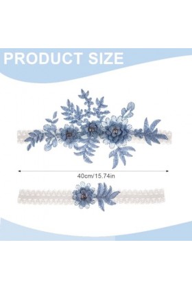 SSRDFU Jarretière Mariage Dentelle - Jarretière Cousue à la Main Jarretière de Mariée Florale Ensemble de Jarretiere Mariage 