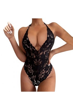 MODSGUE Ensemble de lingerie érotique en dentelle - Coupe ajustée - Sous-vêtements séduisants - Lingerie rétro - Tenue cospla