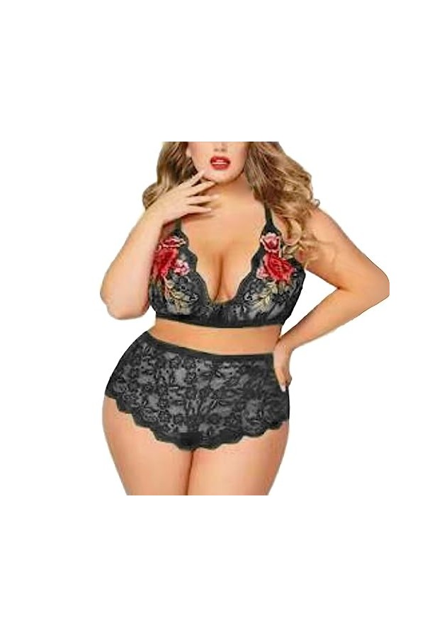 PTLLEND Lingerie Yeux amusants pour femmes Robe sexy de grande taille Dentelle Fuite Sein Sexy Sexy Lingerie attrayante Corse