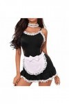 liaddkv Lingerie sexy - Tenue Frisky French - Costume sexy pour femme - Néoprène - Lingerie noir, M 