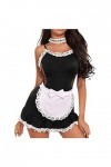liaddkv Lingerie sexy - Tenue Frisky French - Costume sexy pour femme - Néoprène - Lingerie noir, M 