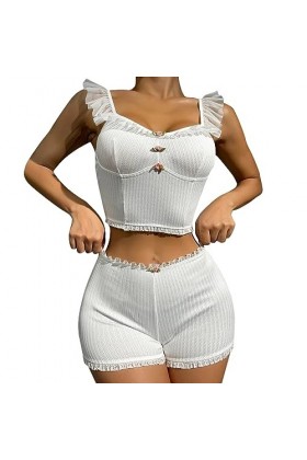Lingerie Sexy Effet Mouille Ensemble de Lingerie pour Femme Bralette en Dentelle et Ensemble de Culotte Lingerie en Dentelle 