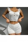 Lingerie Sexy Effet Mouille Ensemble de Lingerie pour Femme Bralette en Dentelle et Ensemble de Culotte Lingerie en Dentelle 
