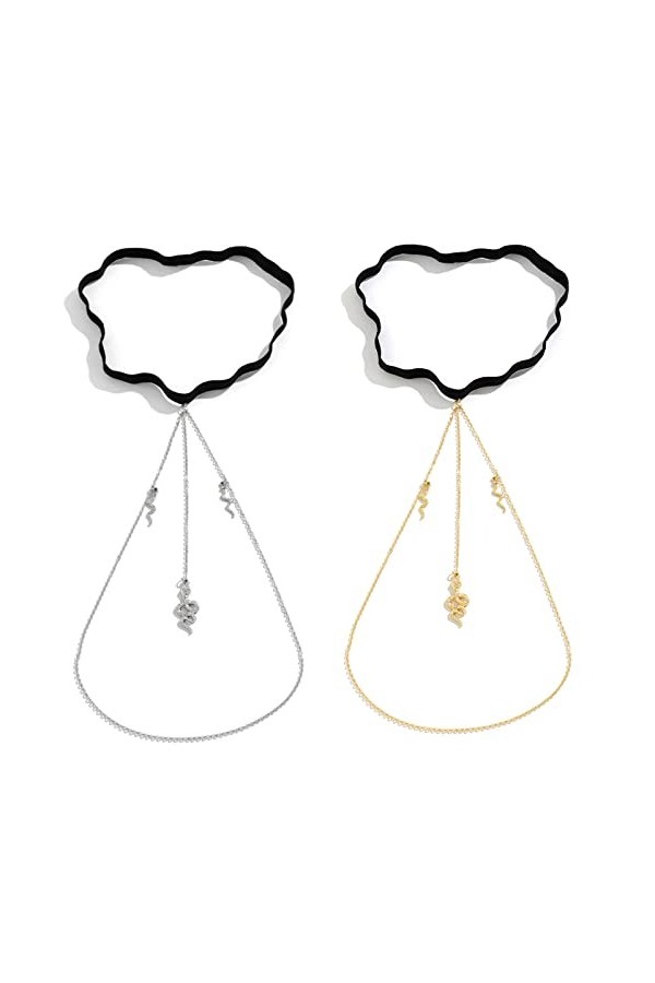 Greabuy Serpent Gland Cuisse Chaîne Jambe Corps Chaîne Harnais Punk Jambe Jarretière Mode Bord Mer Club Fête Corps Fourniture