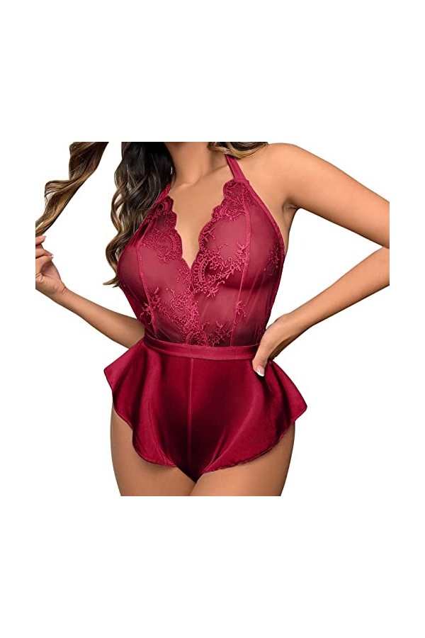 Pyjama Femmes Sexy Ourlet en Dentelle Lenceria Extreme Sexy Dessous New Luxury Sexs Noir Couleur Femmes Sexy Jarretière Linge