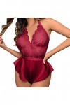 Pyjama Femmes Sexy Ourlet en Dentelle Lenceria Extreme Sexy Dessous New Luxury Sexs Noir Couleur Femmes Sexy Jarretière Linge