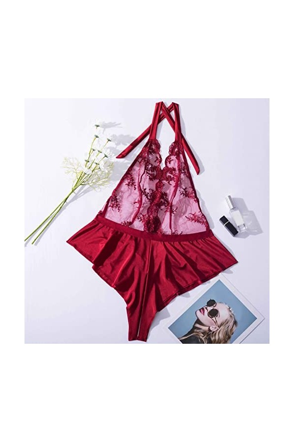 Pyjama Femmes Sexy Ourlet en Dentelle Lenceria Extreme Sexy Dessous New Luxury Sexs Noir Couleur Femmes Sexy Jarretière Linge