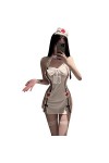 LureZone Costume dinfirmière sexy pour femme - Costume dinfirmière coquine - Lingerie de costumade, de jeu de rôle - Body a