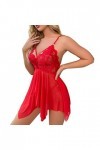 Nuisette Lingerie Femme Sexy sous Vêtements Sissy Érotique Push Up Mini Robe Ouverte Chemise Valentin Nuisette See Through Fo