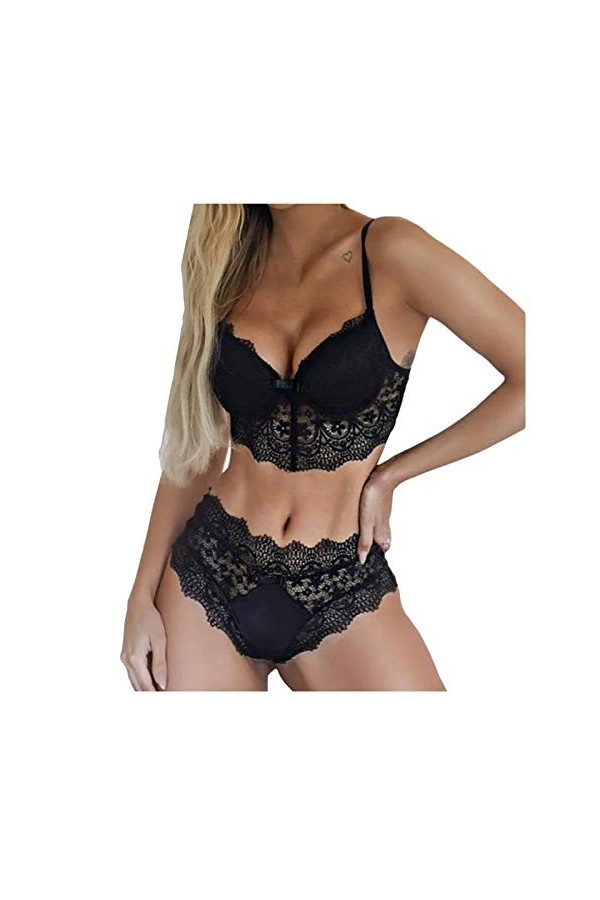 Ensemble Soutien Gorge et String Femme Erotique Lingerie Sexy Ensemble 2 Pièce Vêtements De Nuit Sexy sous-Vetements Dentelle