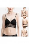Soutien-Gorge Dos Femme Dentelle Forme U Soutien-Gorge Dos 38B Noir Menstruelle Adolescente Abondant Black, XL 