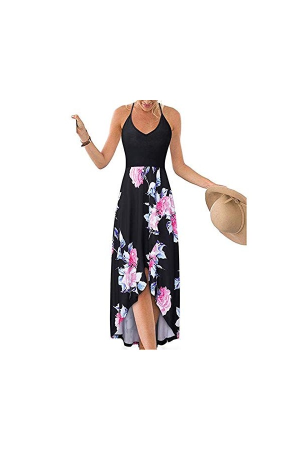 V-Cou sans Sommeil Robe Ouverte Casual Back imprimé pour Femmes Sexy Strap Fashion Robe pour Femmes Robe pour Femmes Sexy Pi