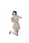 LureZone Costume de soubrette Lolita pour jeu de rôle - Lingerie sexy - Robe de soubrette - Cosplay 6717blanc 