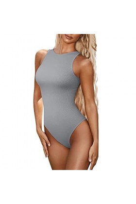 XIUH Body sexy à col en V pour femme - En cuir verni - Col roulé - Combinaison une pièce - Costume de carnaval - Body à manch