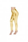 Pure Color Stretch Slim Sexy Interest Legging en cuir clair pour femme Bandage Lingerie Sexy, jaune, XXL