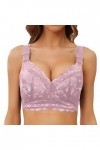 Zannycn Bralette Soutien-gorge dallaitement sans armatures pour femme - Solide - Grande taille, Rose, 105D