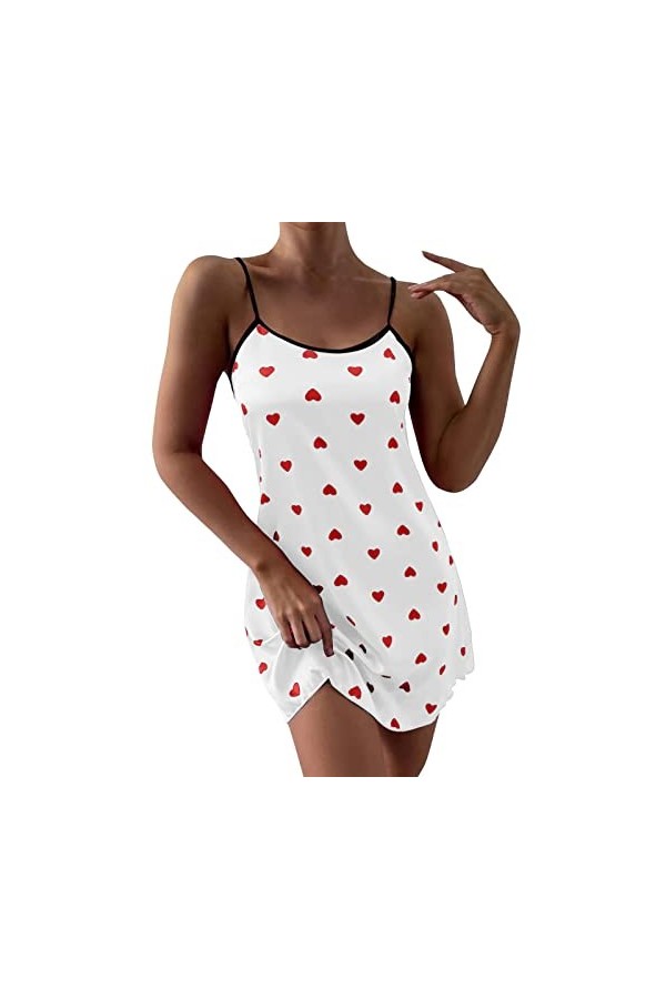 Briskorry Sous-vêtements sexy pour femme - Robe de nuit Stain Lady - Confortable - Dos nu - Grande taille