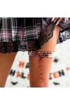 Visiblurry Jambe Sexy - Jambe Cuisse dhalloween pour Les Femmes Sexy - Banélastique, Pompons dimitation Perles, Fausses Gou