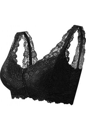 Lingerie sexy pour femme - Soutien-gorge en dentelle à gros fils - Réglable - Extra élastique - Noir, Noir , 3X-Large