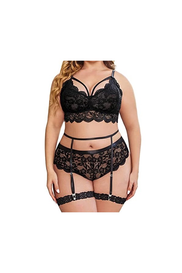 Lingerie Sexy Ensemble Femme Sexy Ensemble Soutien Gorge et String Dentelle Vêtements De Nuit 2 Pièce sous-Vetements Erotique