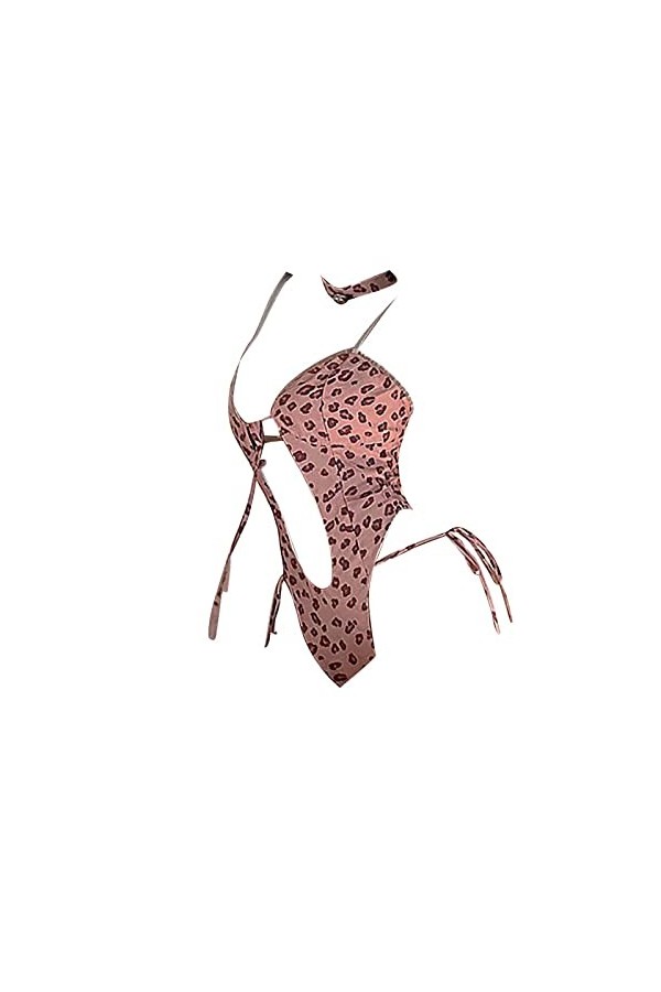 Lingerie Sexy imprimé léopard sans enlever lentrejambe Sexy Hot Queen passionné Rose désir Lapin Fille Combinaison Lingerie 