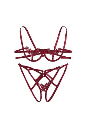 Vêtements De Nuit Femme Erotique sous-Vetements Dentelle Lingerie Sexy Ensemble Sexy Ensemble Soutien Gorge et String 2 Pièce