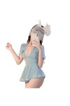 LureZone Ensemble de lingerie sexy pour femme - Tenue dhôtesse de lair - Uniforme mignon et sexy - Cosplay 8773 blanc 