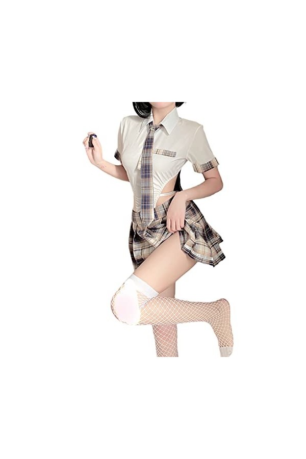 LureZone Costume de princesse japonaise mignon et sexy pour jeux de rôle - Robe JK japonaise sexy 2715 vert 