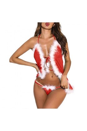 Générique Nuisette Dentelle Femme Tenu Sexy Coquin Sexy Ouverte Vetements de Nuit Lingerie Licou en Dentelle Sexy et Strings 