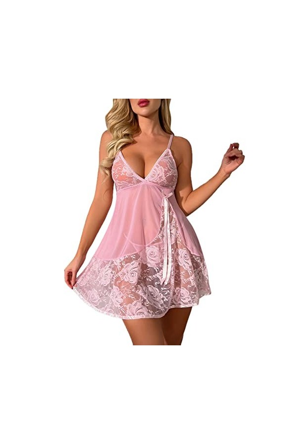 Lingerie Femme Sexy Ensemble Homme Sexy Hot y*2k Femmes Sexy Dentelle Splice Lingerie Dos Pyjamas Chemise de Nuit Lingère Sex