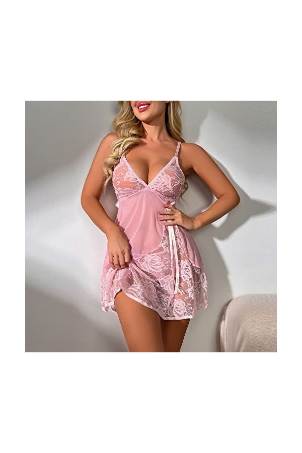 Lingerie Femme Sexy Ensemble Homme Sexy Hot y*2k Femmes Sexy Dentelle Splice Lingerie Dos Pyjamas Chemise de Nuit Lingère Sex