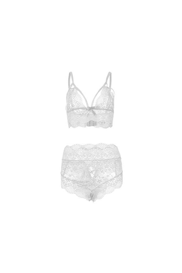 sous-Vetements Femme Sexy Lingerie Sexy Ensemble Erotique Vêtements De Nuit 2 Pièce Ensemble Soutien Gorge et String Dentelle