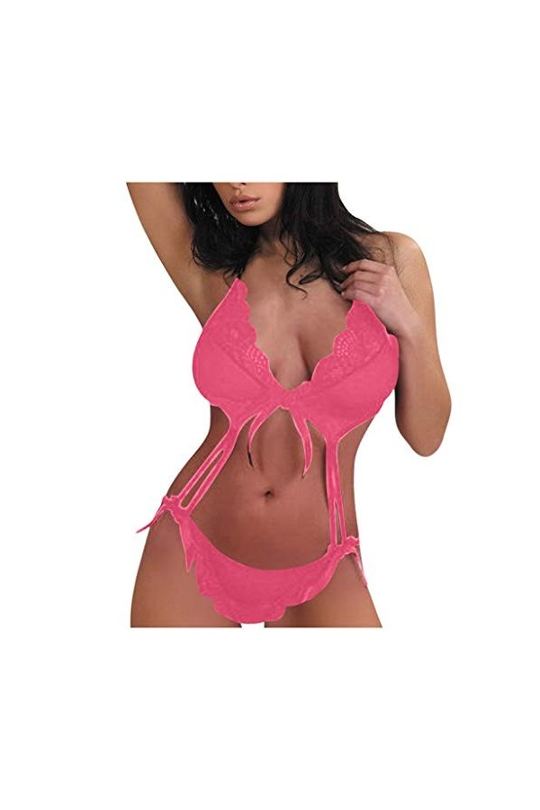 Ensemble Soutien Gorge et String Femme Dentelle Lingerie Sexy Ensemble 2 Pièce sous-Vetements Sexy Vêtements De Nuit Erotique