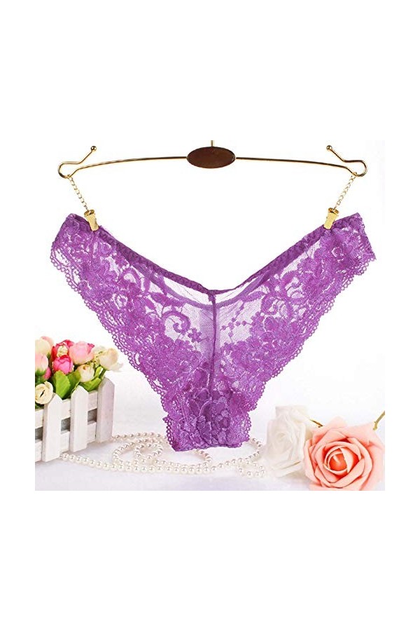 sous-Vetements Femme Ouvert Panties Dentelle Culottes Sexy String Chic Erothique Lingerie Confortable Respirant Patchwork Tai