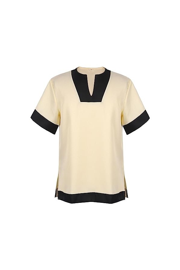 T-shirt de sport à manches courtes pour homme - Pour Halloween, Noël, cosplay, clubwear - Coupe droite, jaune, XXL