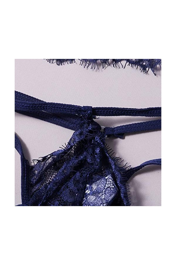 UOWEG Mode Sexy Femmes sous-vêtements en Dentelle évider Lingerie Soutien-Gorge G-Tring String Ensemble 2-XL Bustier Tire Lai