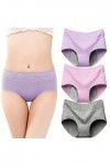 LDadgf Lot de 3 sous-vêtements menstruels pour femme en dentelle - Culotte taille moyenne - Culotte sexy en dentelle pour fem